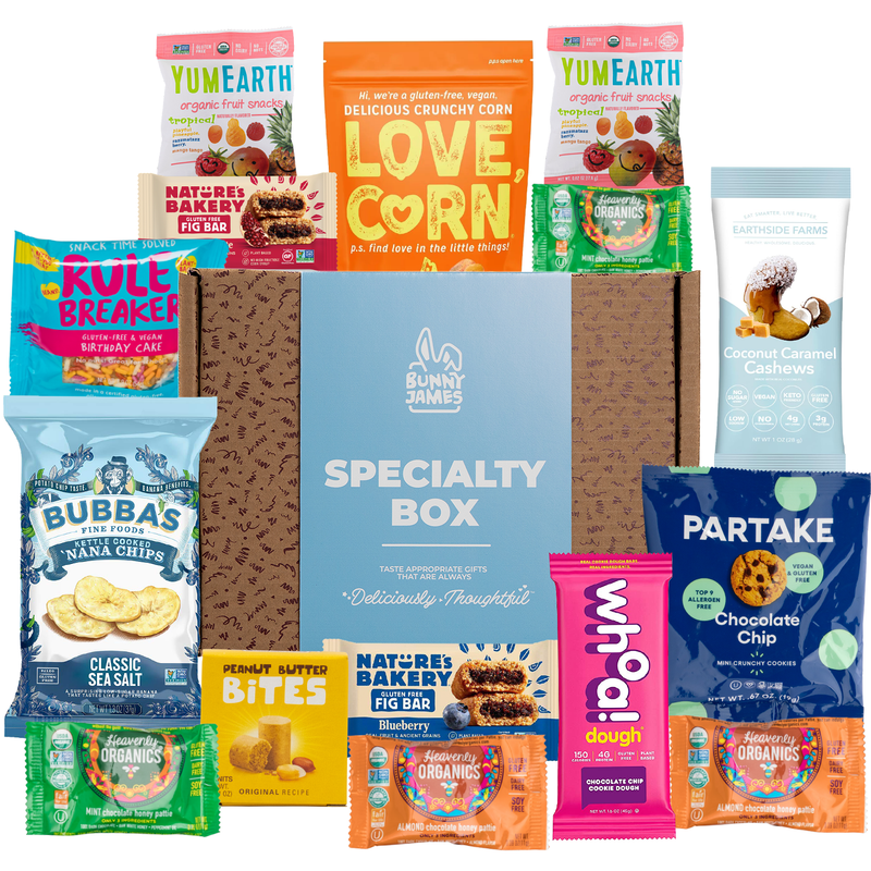 Premium Gluten Free Variety Sampler Snack Treats by Bunny James Boxes