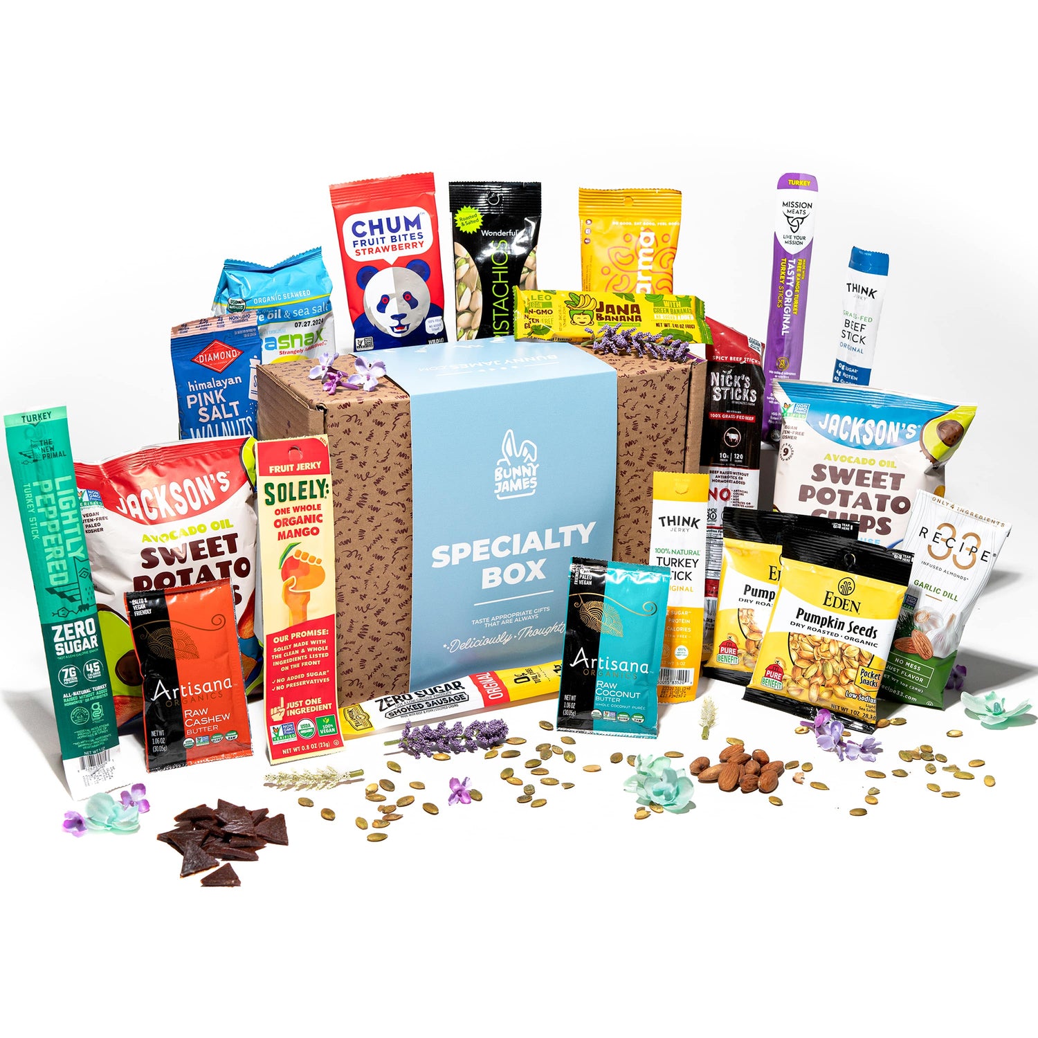 Premium Whole Food Approved Snack Box (20 snacks) by Bunny James Boxes