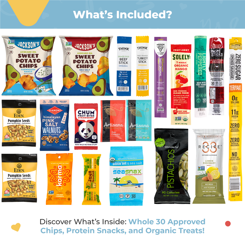 Premium Whole Food Approved Snack Box (20 snacks) by Bunny James Boxes