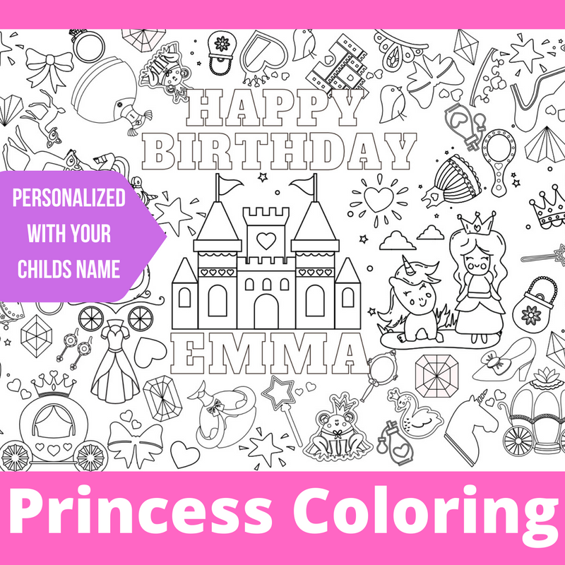 Princess Coloring Tablecloth