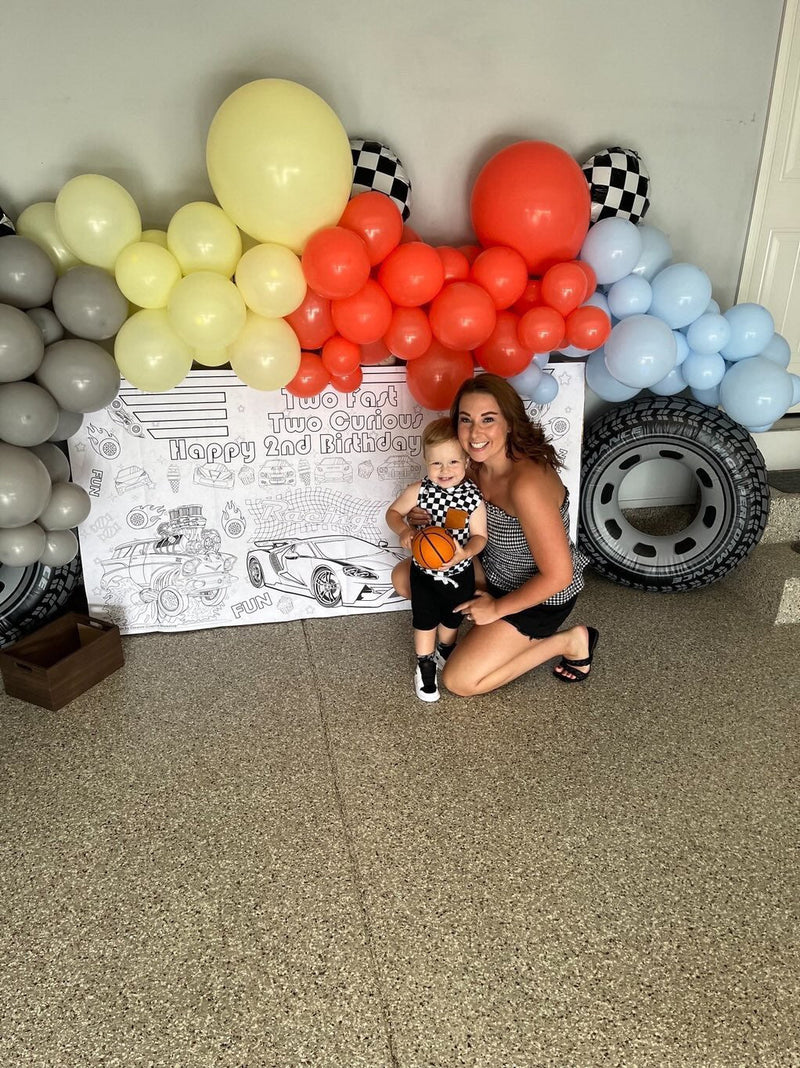 Race Cars Party Coloring Tablecloth
