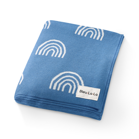 Rainbow Knit Swaddle Blanket – Soft, Cozy & Joyful by Bleu La La