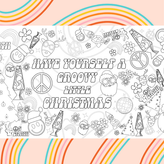 Groovy Christmas Coloring Table Cover
