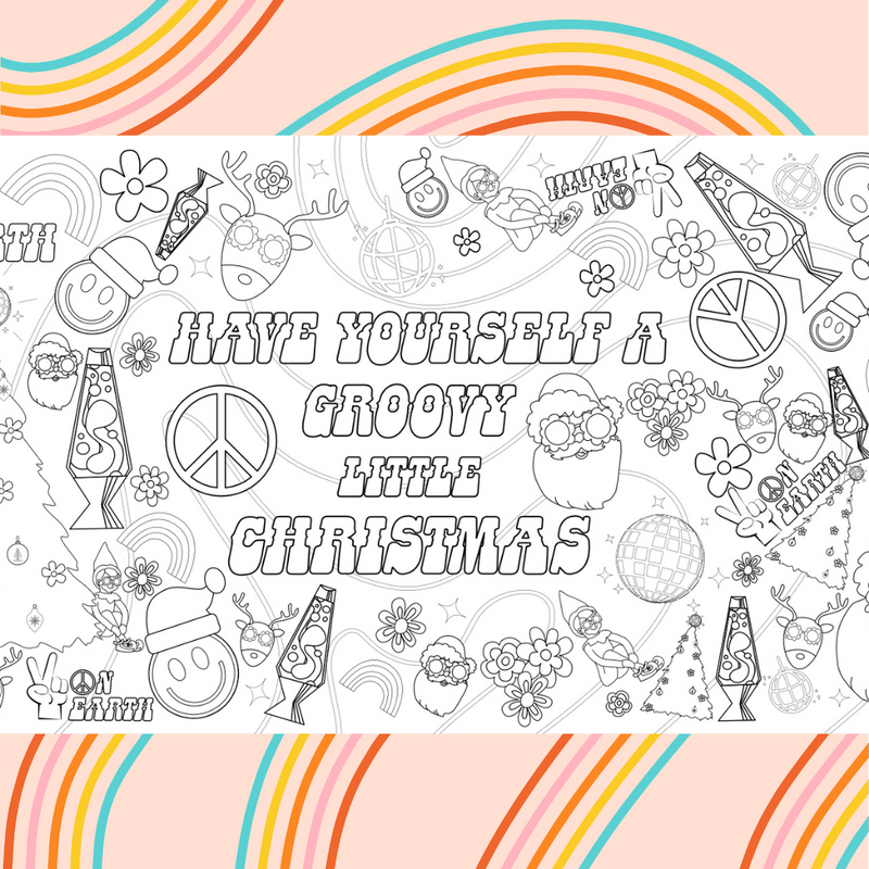Groovy Christmas Coloring Table Cover