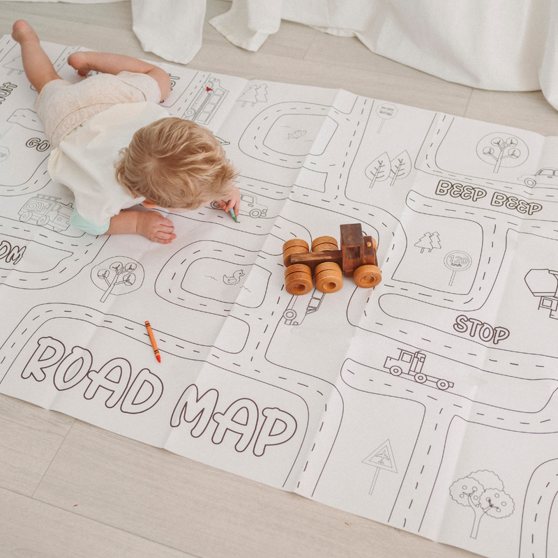Road Map Coloring Play Mat