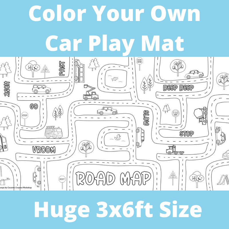 Road Map Coloring Play Mat