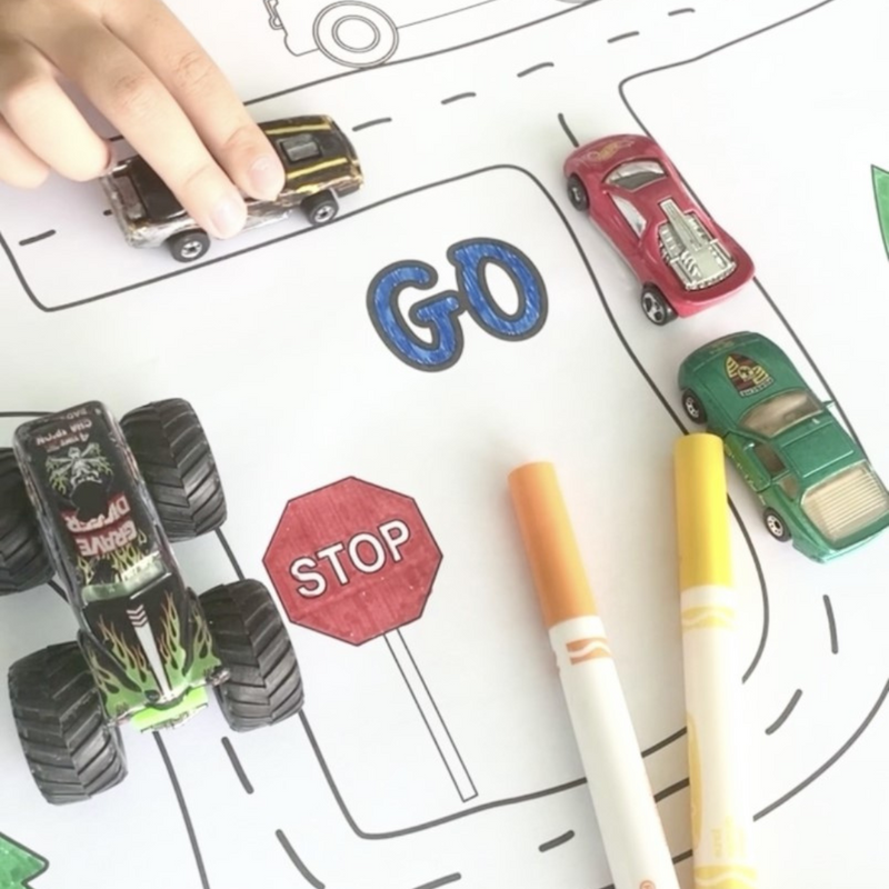 Road Map Coloring Play Mat