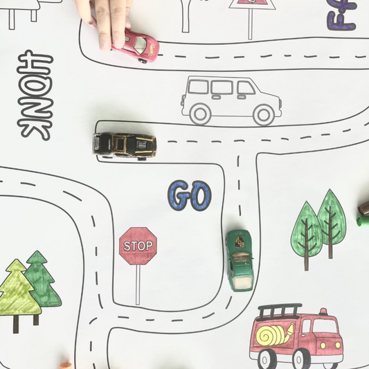 Road Map Coloring Play Mat