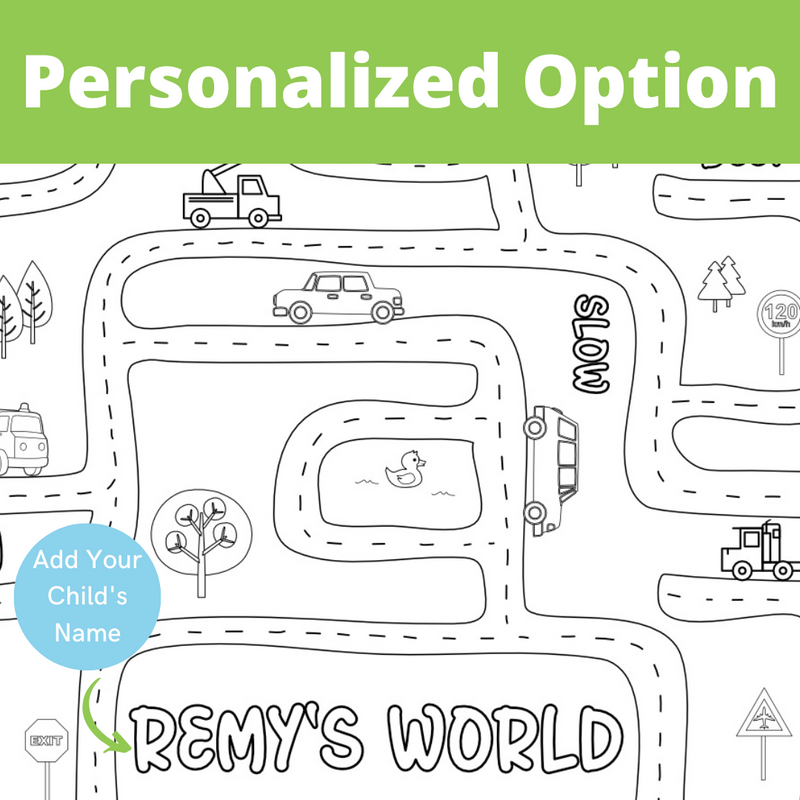 Road Map Coloring Play Mat