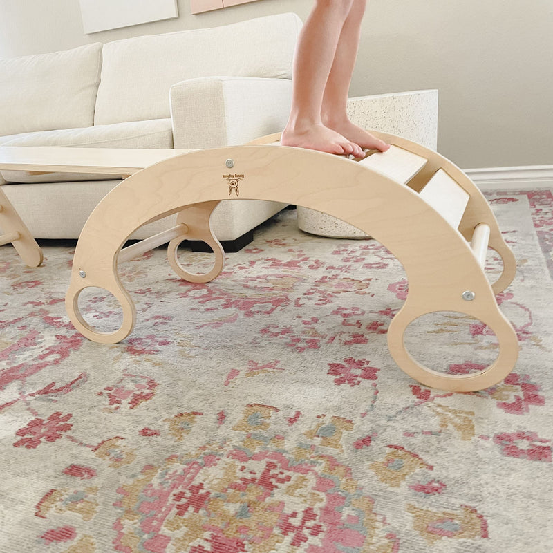 Eco-Friendly Wooden Climbing Arch & Rocker – Active Montessori Play by Bunny Hopkins