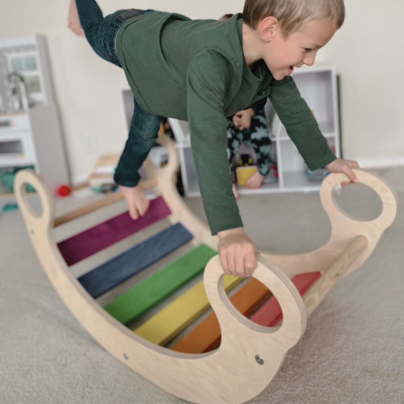 Eco-Friendly Wooden Climbing Arch & Rocker – Active Montessori Play by Bunny Hopkins