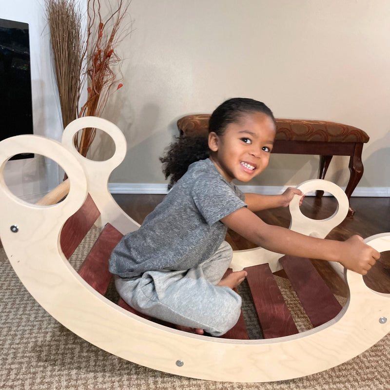 Eco-Friendly Wooden Climbing Arch & Rocker – Active Montessori Play by Bunny Hopkins