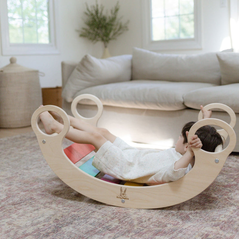Eco-Friendly Wooden Climbing Arch & Rocker – Active Montessori Play by Bunny Hopkins