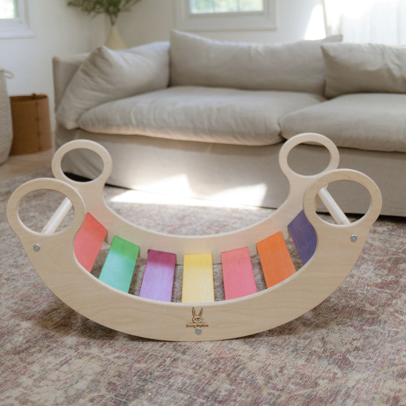 Eco-Friendly Wooden Climbing Arch & Rocker – Active Montessori Play by Bunny Hopkins