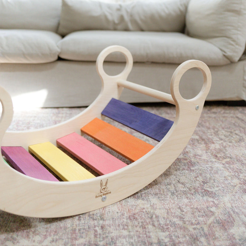 Eco-Friendly Wooden Climbing Arch & Rocker – Active Montessori Play by Bunny Hopkins