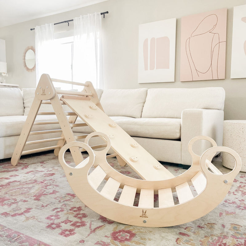 Eco-Friendly Wooden Climbing Arch & Rocker – Active Montessori Play by Bunny Hopkins