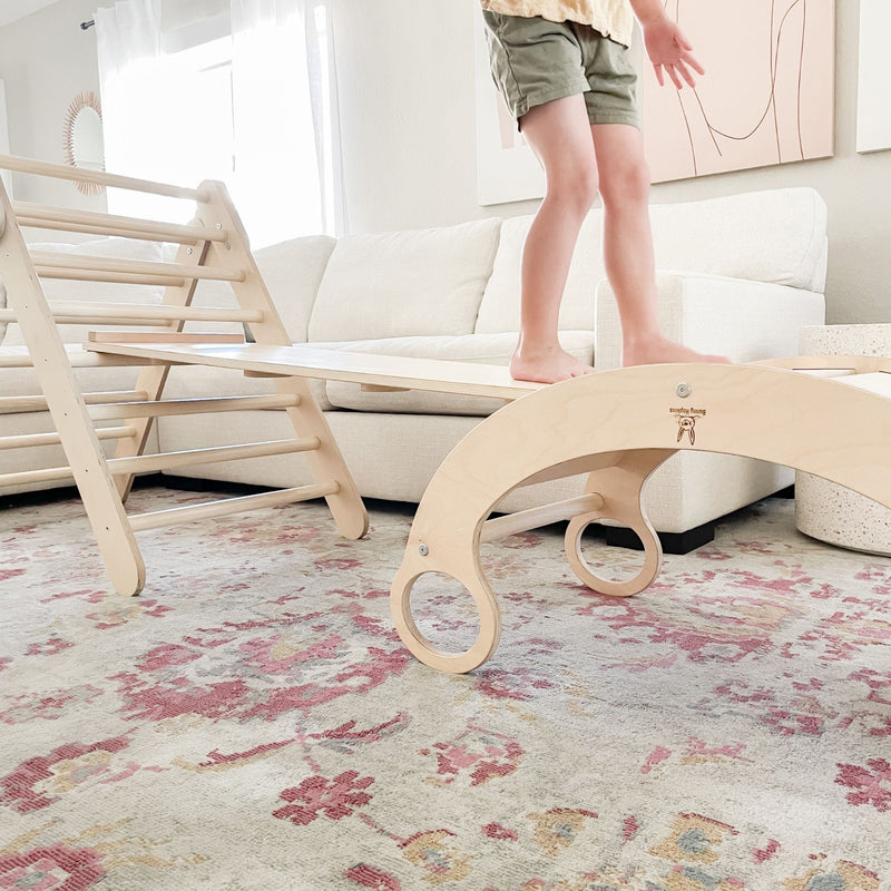 Eco-Friendly Wooden Climbing Arch & Rocker – Active Montessori Play by Bunny Hopkins