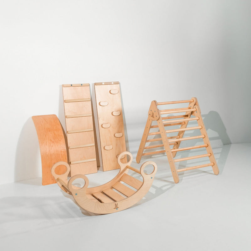 Eco-Friendly Wooden Climbing Arch & Rocker – Active Montessori Play by Bunny Hopkins