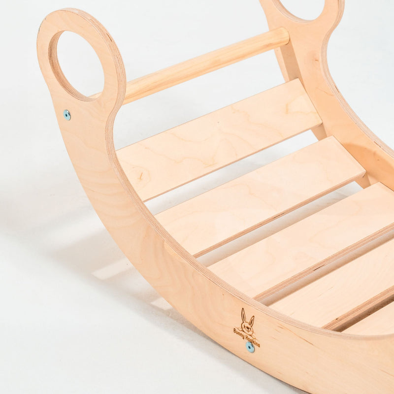 Eco-Friendly Wooden Climbing Arch & Rocker – Active Montessori Play by Bunny Hopkins