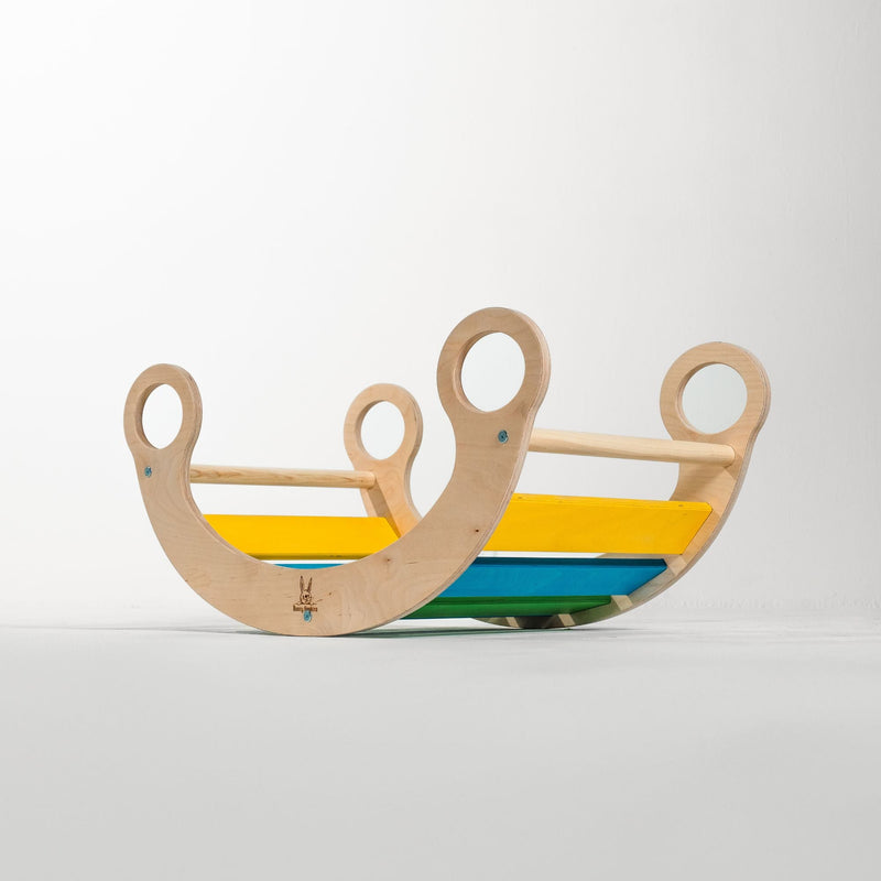 Eco-Friendly Wooden Climbing Arch & Rocker – Active Montessori Play by Bunny Hopkins