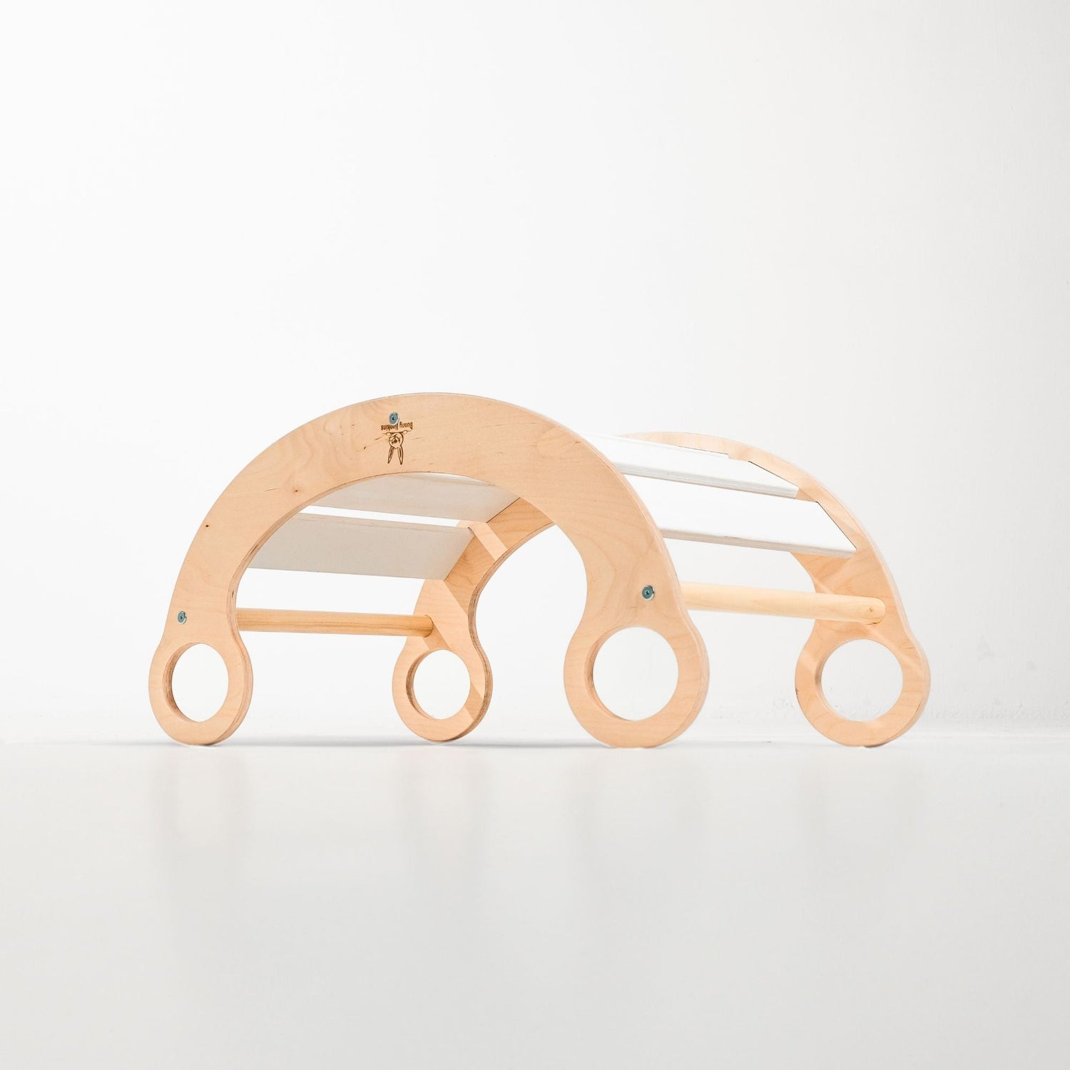 Eco-Friendly Wooden Climbing Arch & Rocker – Active Montessori Play by Bunny Hopkins