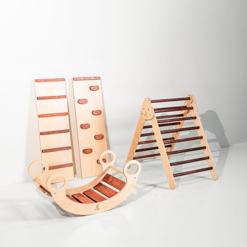 Eco-Friendly Wooden Climbing Arch & Rocker – Active Montessori Play by Bunny Hopkins