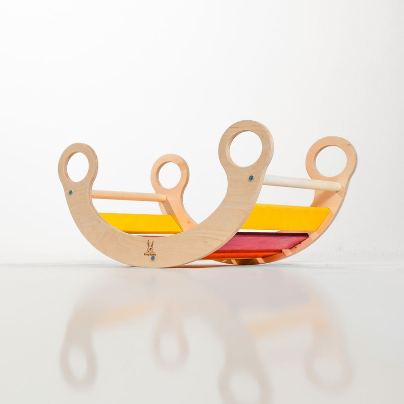 Eco-Friendly Wooden Climbing Arch & Rocker – Active Montessori Play by Bunny Hopkins