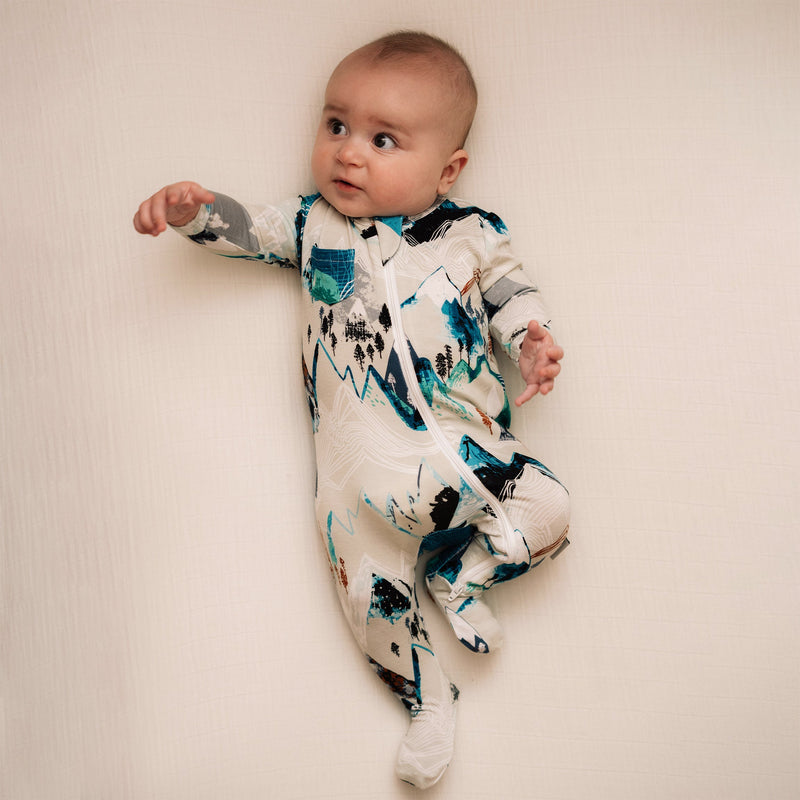 Rocky Mountains Baby Footed Pajamas Milk Snob