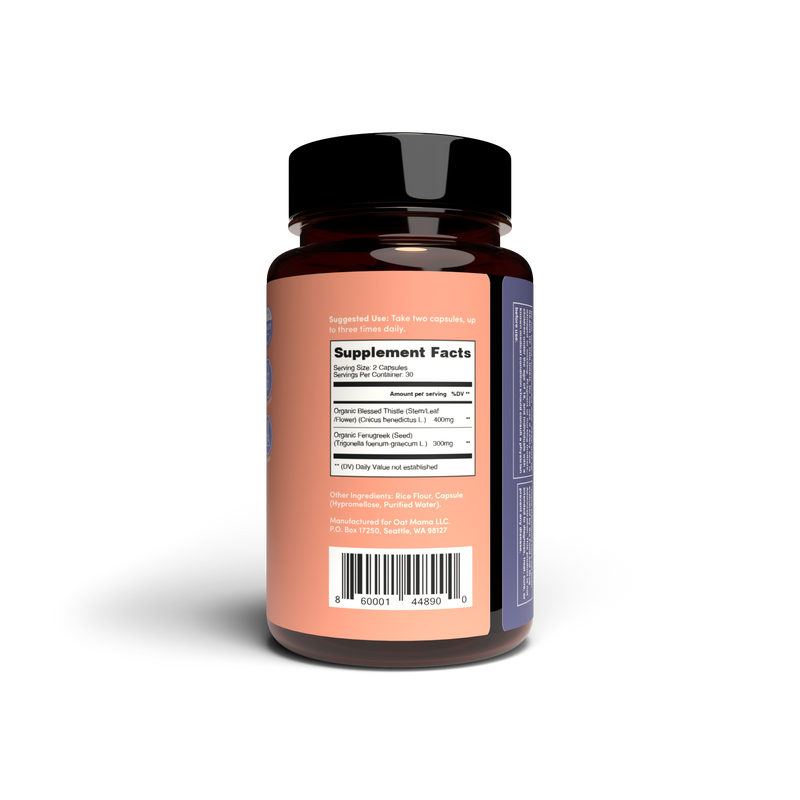 Slay Mama Lactation Support – Fenugreek + Blessed Thistle by Oat Mama