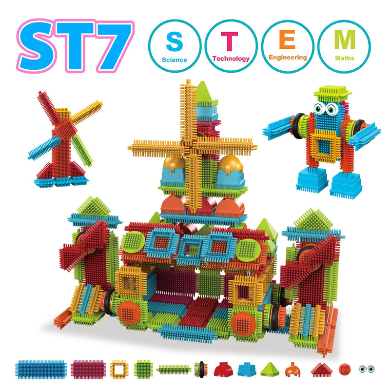 Contixo ST7 244-Piece Bristle Shape 3D STEM Building Block Set