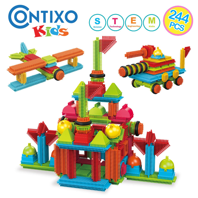 Contixo ST7 244-Piece Bristle Shape 3D STEM Building Block Set