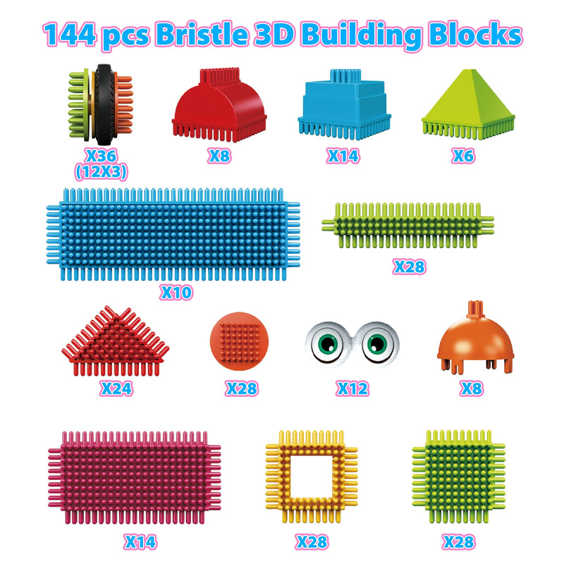 Contixo ST7 244-Piece Bristle Shape 3D STEM Building Block Set