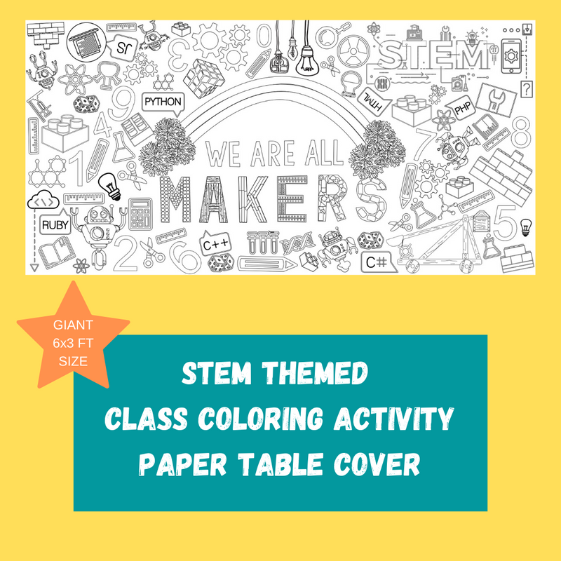 STEM Coloring Tablecloth