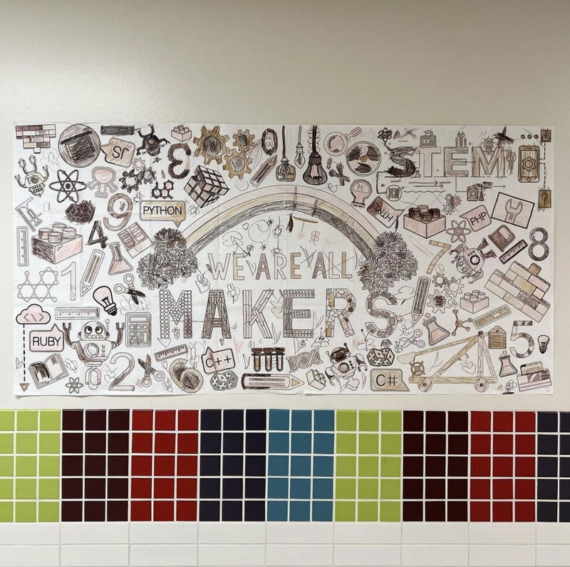 STEM learning coloring activity back to school sign first day of school classroom fun