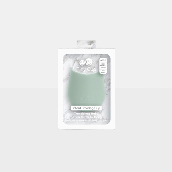 The Tiny Cup in Sage by ezpz / Open-Top, Silicone Drinking Cup for Babies #color_sage