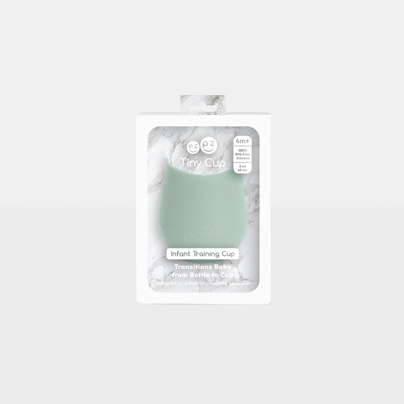 The Tiny Cup in Sage by ezpz / Open-Top, Silicone Drinking Cup for Babies #color_sage