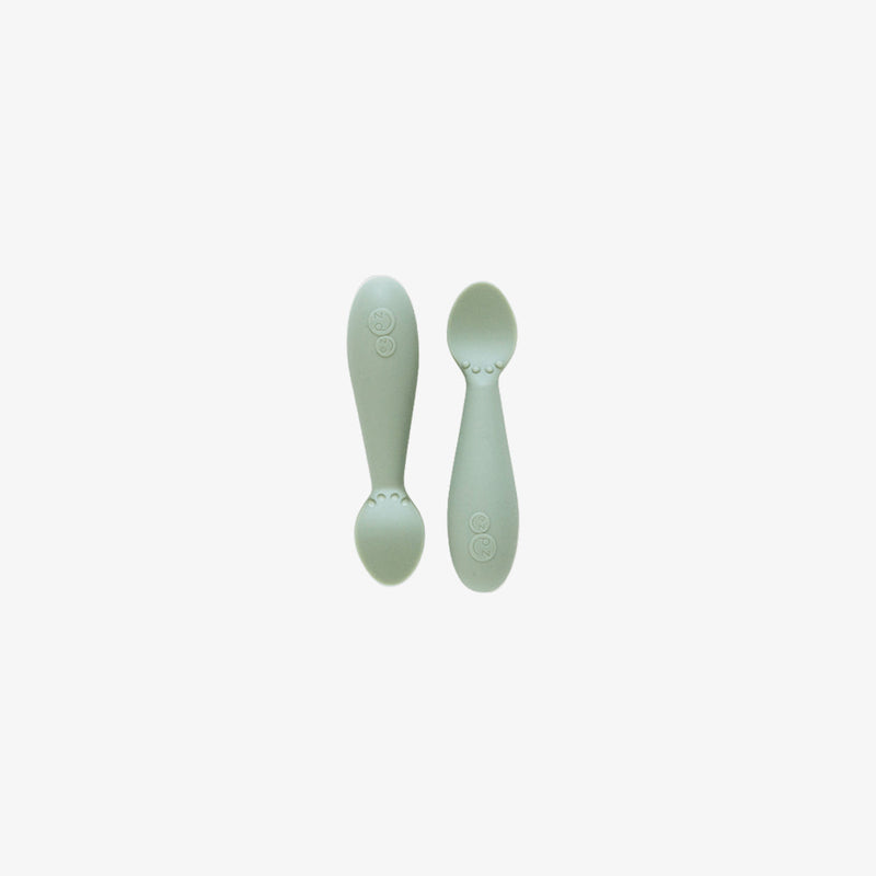 The Tiny Spoon in Sage by ezpz / Small, Sensory Silicone Spoon for Babies #color_sage / Sage Baby-Led™ Tiny Spoons – First Feeding Spoons for Independent Littles
