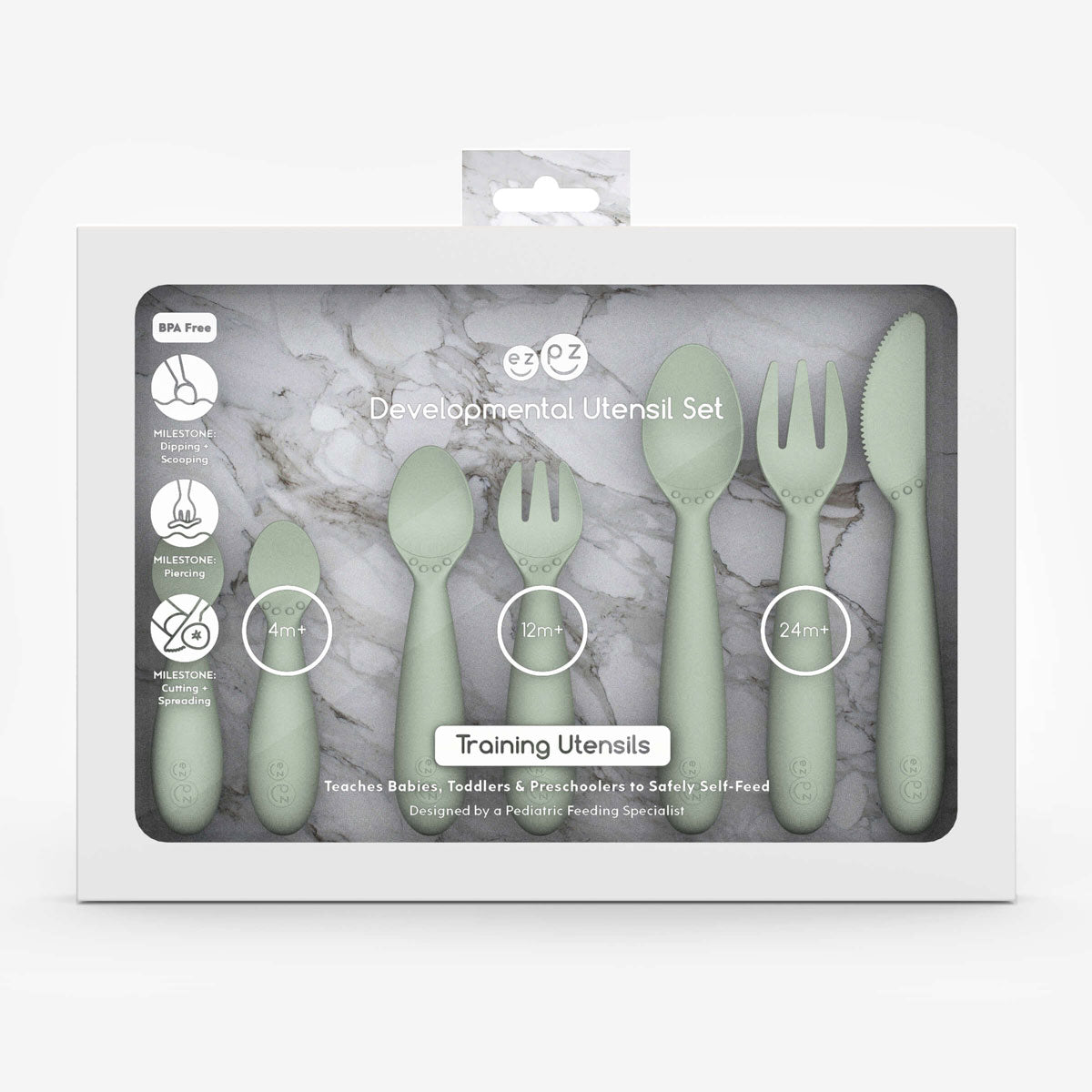 Developmental Utensil Set – Smart Self-Feeding Tools from Baby to Preschool by ezpz