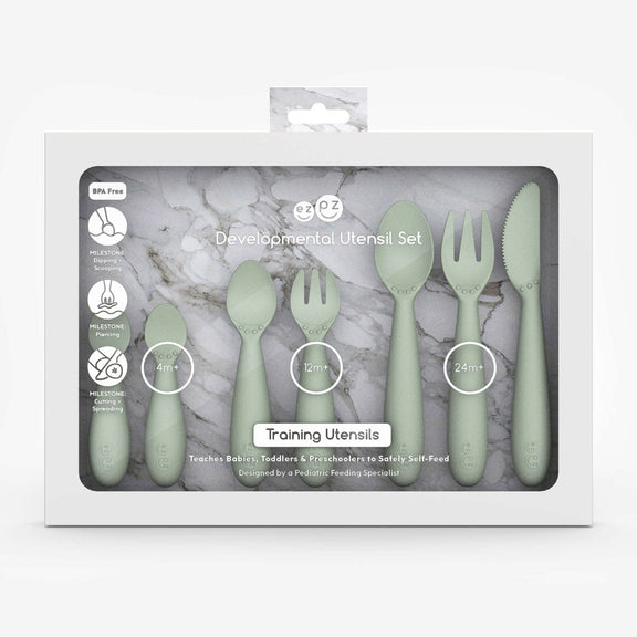 Developmental Utensil Set – Smart Self-Feeding Tools from Baby to Preschool by ezpz