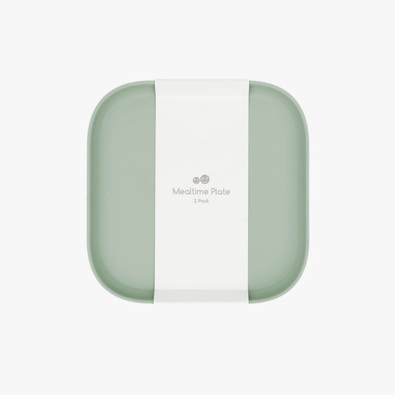 Sage Mealtime Plates (2-Pack) – Safe, Stylish Kids Tableware by ezpz