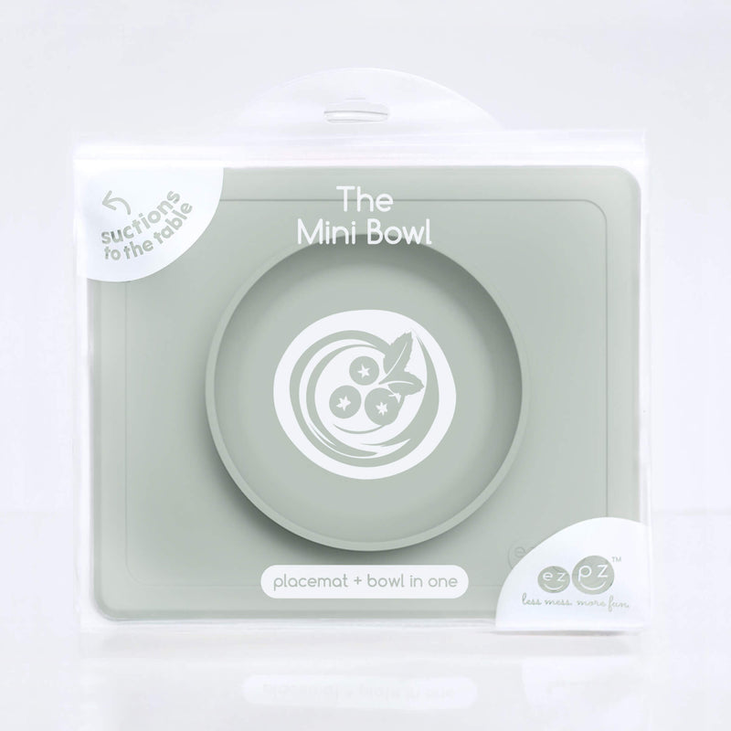 Mini Bowl in Sage by ezpz / The Original All-In-One Silicone Plates & Placemats that Stick to the Table #color_sage