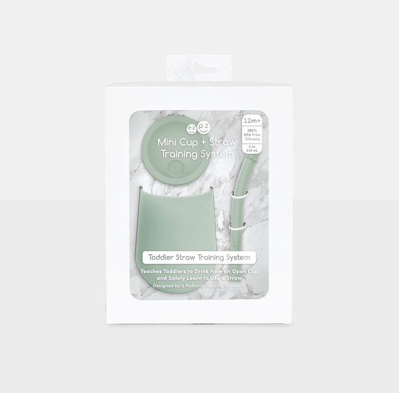 Mini Cup + Straw Training System – Toddler Drinking Milestone Tool by ezpz