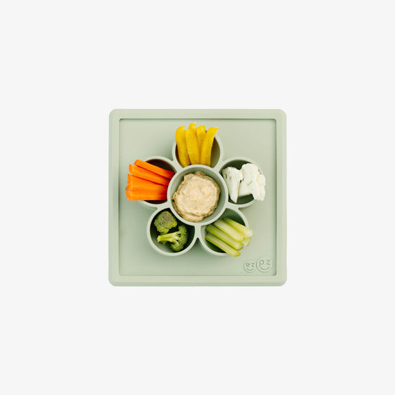 The Mini Play Mat in Sage by ezpz / Modern Silicone Craft Plate that Suctions to the Table #color_sage