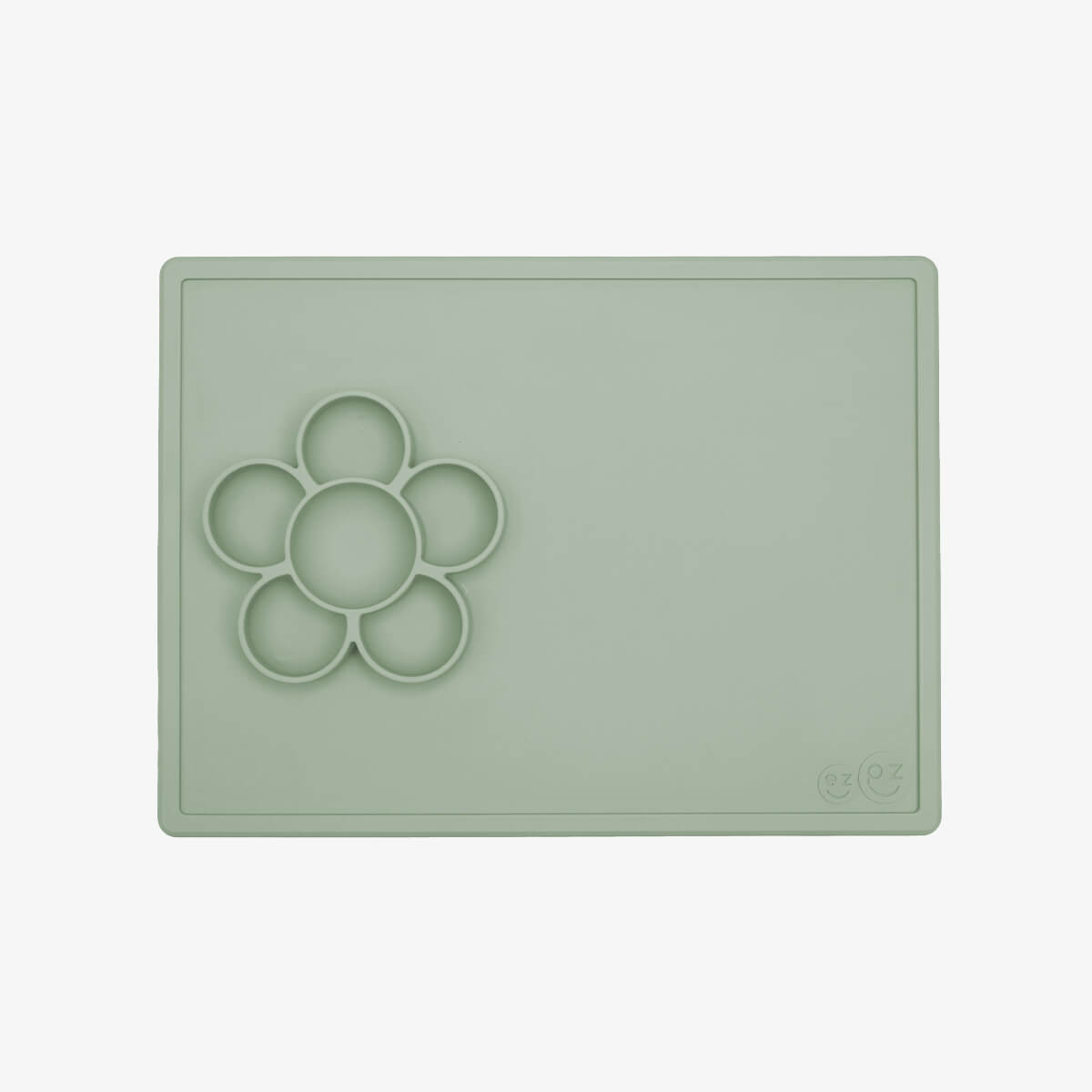 The Play Mat in Sage by ezpz / Large Silicone Craft Plate that Suctions to the Table #color_sage / Play Mat – Non-Tip Craft + Activity Surface for Toddlers by ezpz