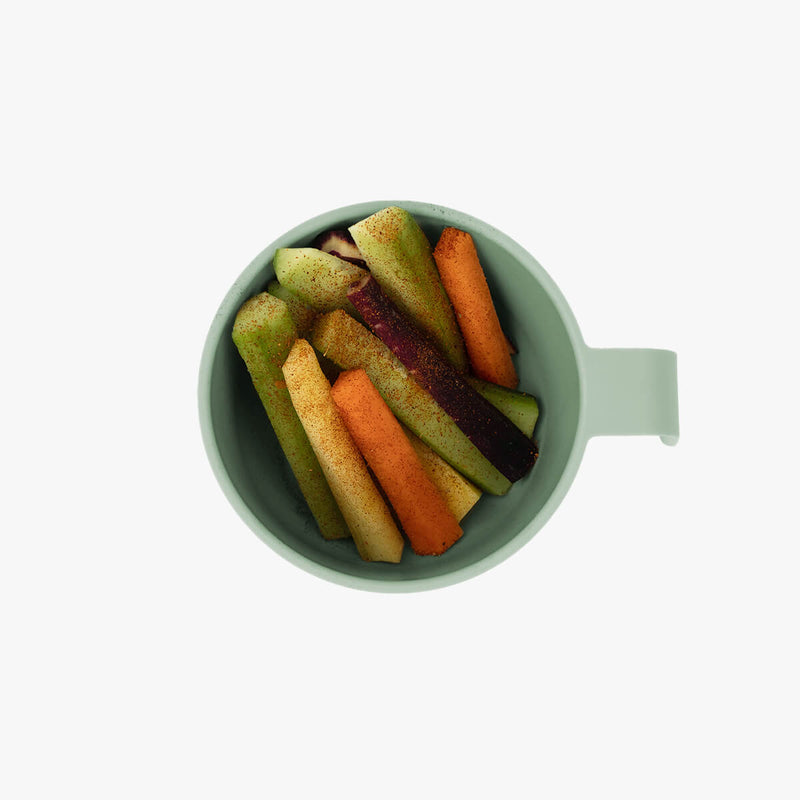 Snack Bowl in Sage / ezpz Basics Line / Bowl with Handle and Lid for Kids #color_sage