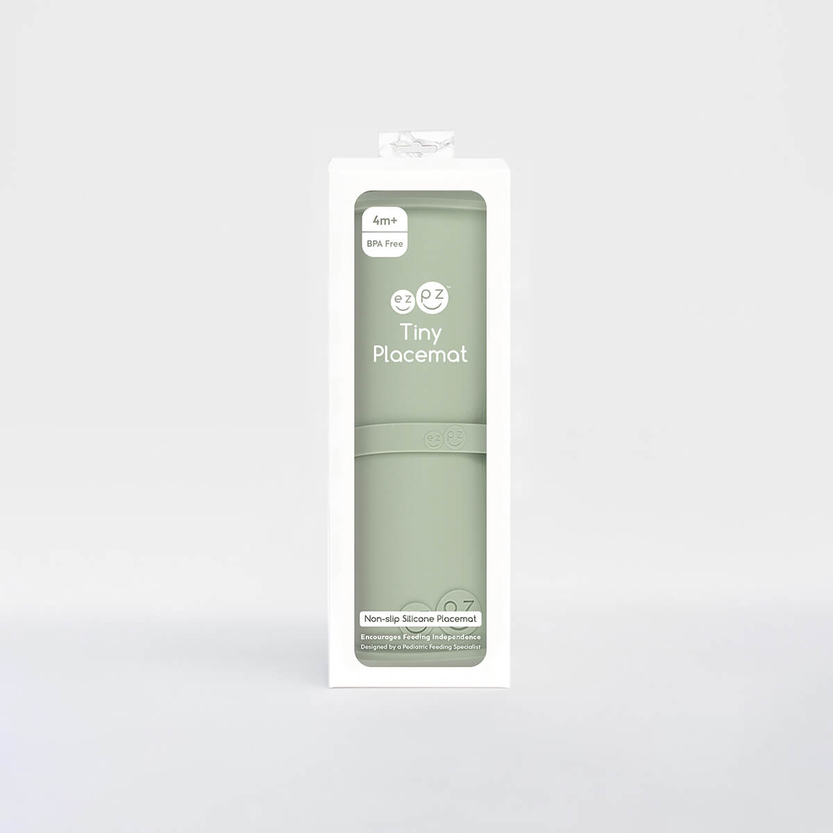 The Tiny Placemat in Sage is a non-slip, silicone placemat that fits on most highchair trays #color_sage / Tiny Placemat – On-the-Go Mealtime Mat for Babies & Toddlers