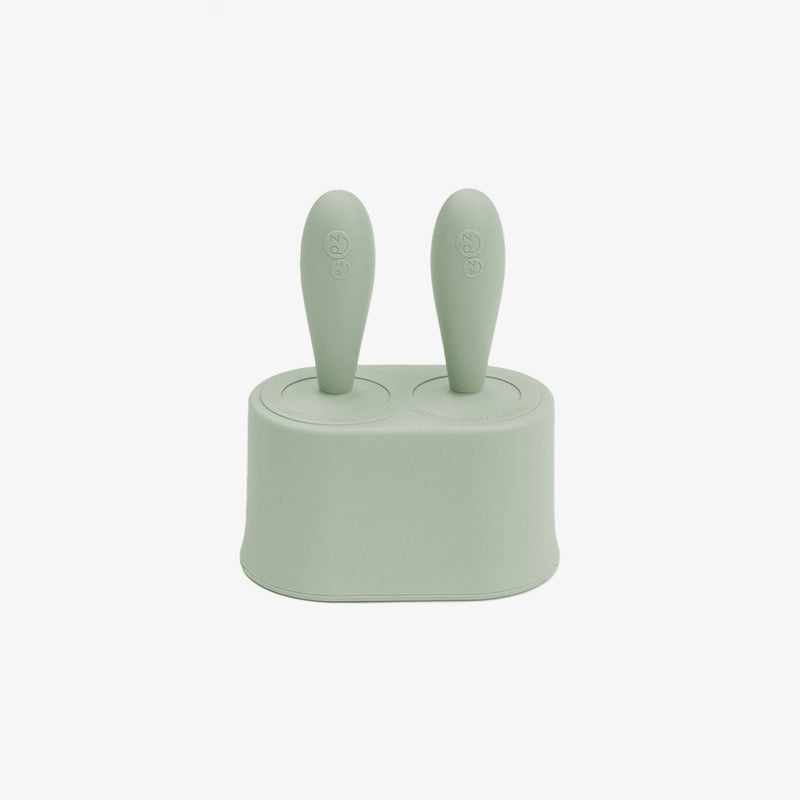 Tiny Pops in Sage Green / Silicone Popsicle Mold for Babies, Frozen Puree & Breastmilk Popsicles #color_sage / Tiny Pops – Baby-Sized Popsicle Mold for Nourishment + Teething Relief by ezpz