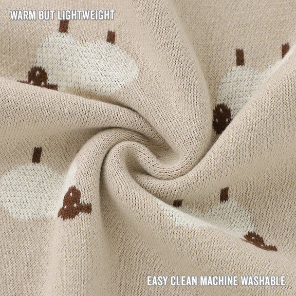 Sheep Knit Baby Blanket – Cozy Cotton for Snuggly Days by Bleu La La 