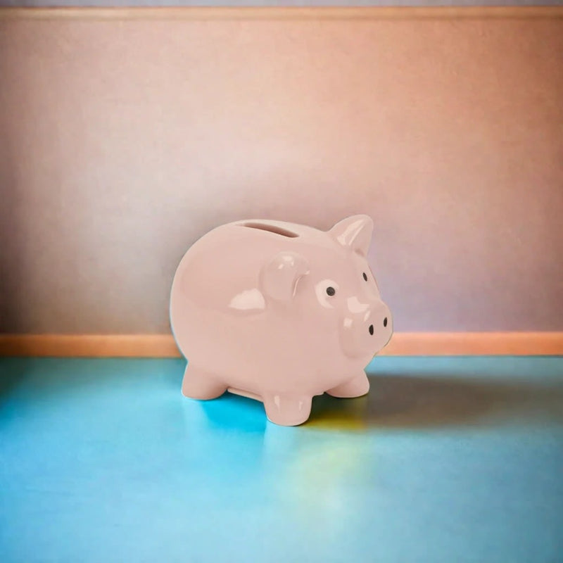 Small Pink Ceramic Piggy Money Bank by Creative Gifts