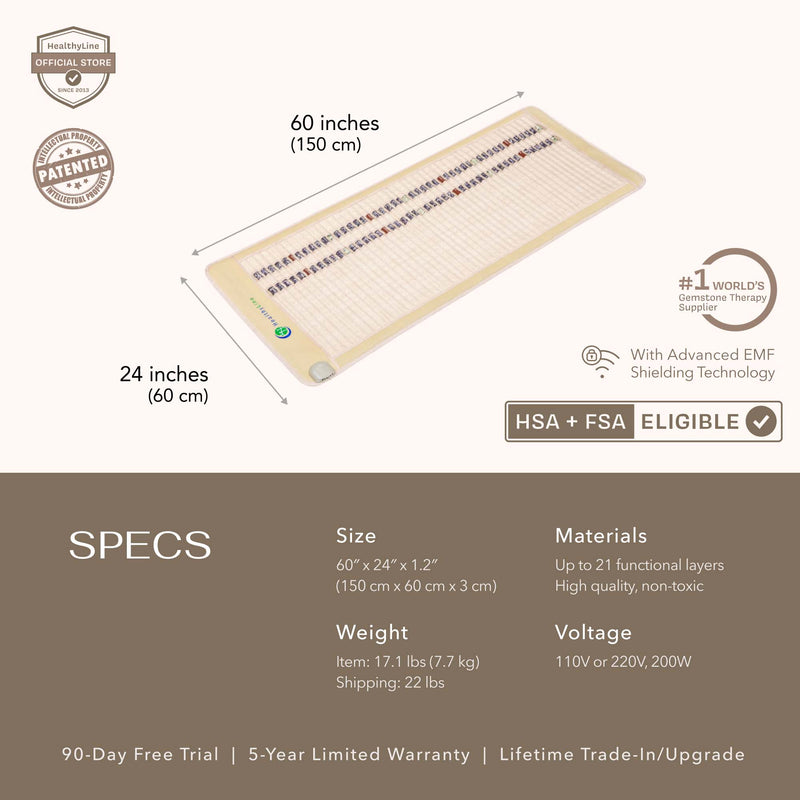 Flexible surface SOFT Series Infrared Heating Mats with crushed Amethyst gemstones